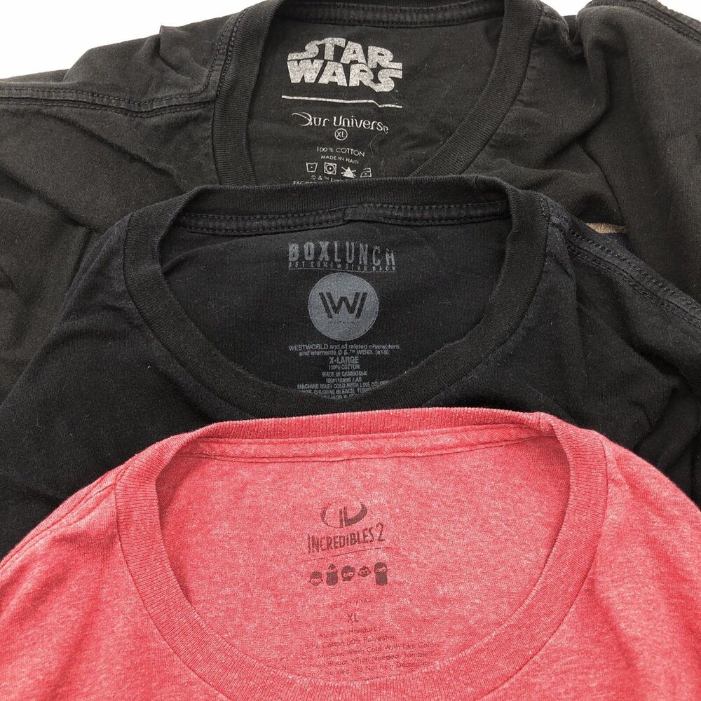 Lot of 3 Sci-Fi Graphic T Shirts Star Wars, Incredibles, West World XL